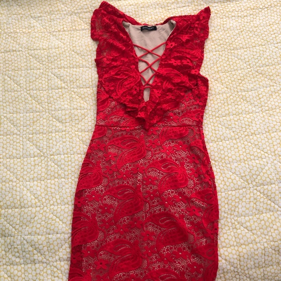RED HOT DRESS! small lace tight 🔥 - Picture 2 of 11